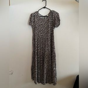 Aerie floral long peasant dress puff sleeve